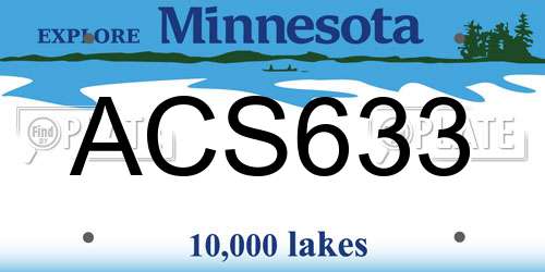 ACS633 Minnesota License Plate