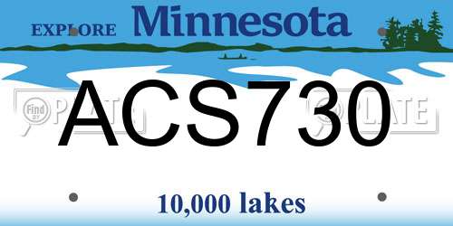 ACS730 Minnesota License Plate