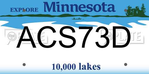 ACS73D Minnesota License Plate