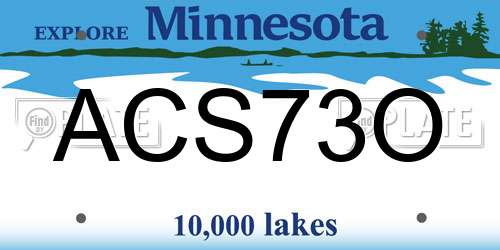 ACS73O Minnesota License Plate