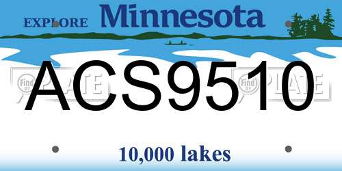 ACS9510 Minnesota License Plate