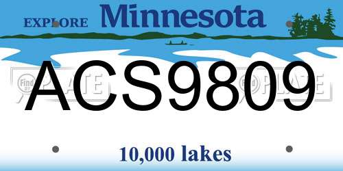 ACS9809 Minnesota License Plate
