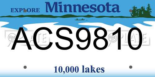 ACS9810 Minnesota License Plate