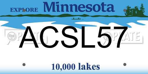 ACSL57 Minnesota License Plate
