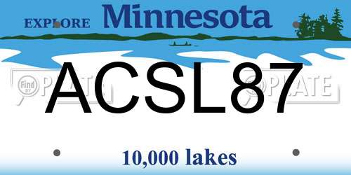 ACSL87 Minnesota License Plate
