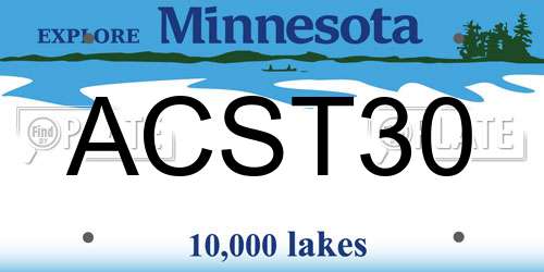 ACST30 Minnesota License Plate