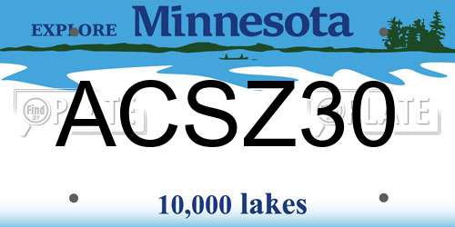 ACSZ30 Minnesota License Plate