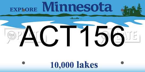 ACT156 Minnesota License Plate