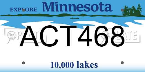 ACT468 Minnesota License Plate