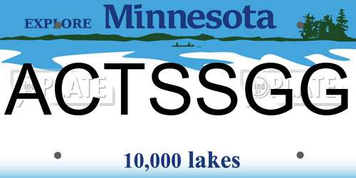 ACTSSGG Minnesota License Plate
