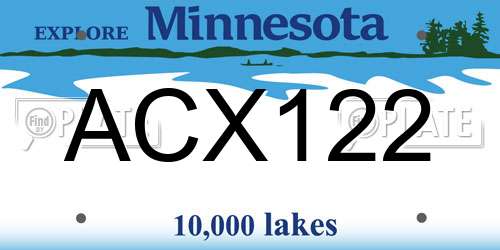 ACX122 Minnesota License Plate