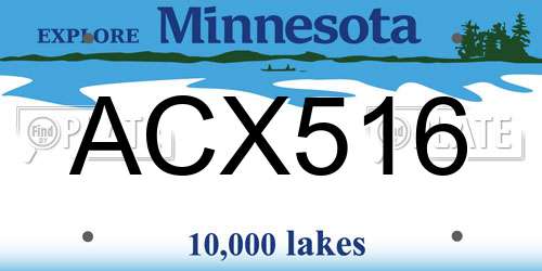 ACX516 Minnesota License Plate