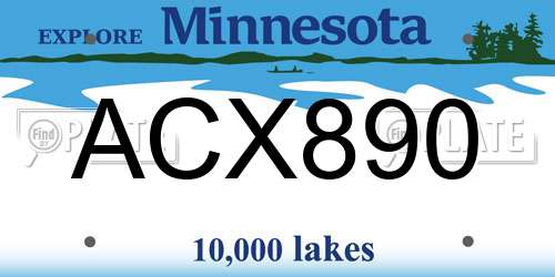 ACX890 Minnesota License Plate
