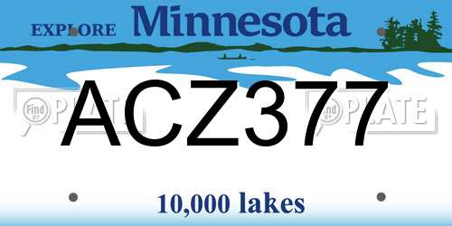 ACZ377 Minnesota License Plate