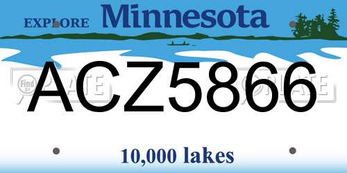 ACZ5866 Minnesota License Plate