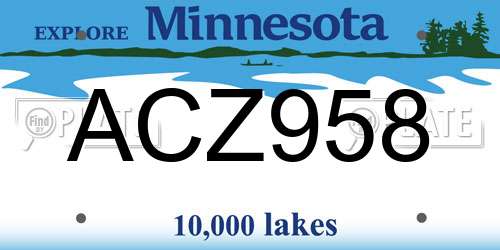 ACZ958 Minnesota License Plate