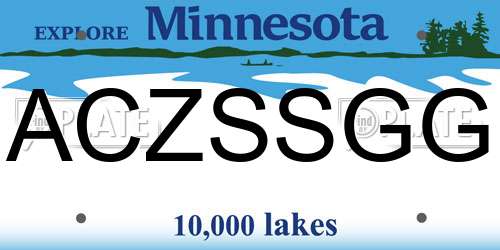 ACZSSGG Minnesota License Plate