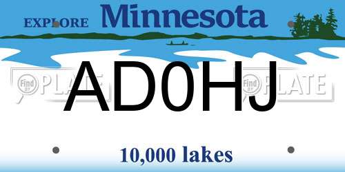 AD0HJ Minnesota License Plate