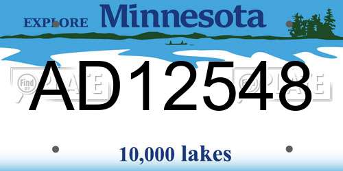 AD12548 Minnesota License Plate