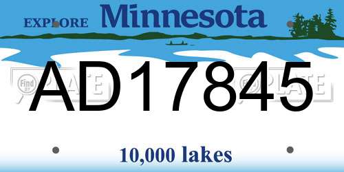 AD17845 Minnesota License Plate