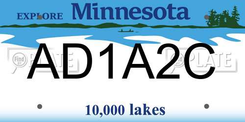 AD1A2C Minnesota License Plate