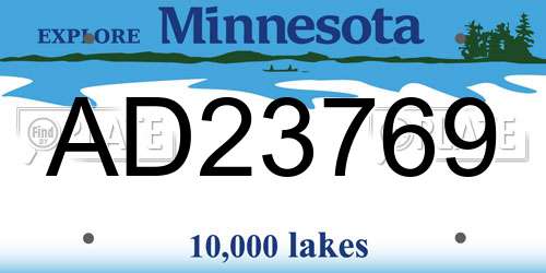 AD23769 Minnesota License Plate