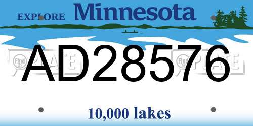 AD28576 Minnesota License Plate