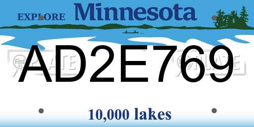 AD2E769 Minnesota License Plate