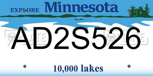 AD2S526 Minnesota License Plate