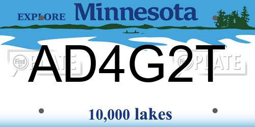AD4G2T Minnesota License Plate