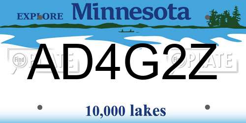AD4G2Z Minnesota License Plate