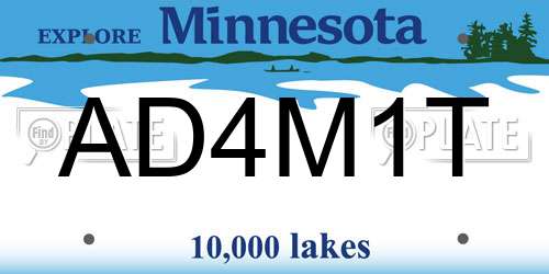 AD4M1T Minnesota License Plate