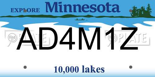 AD4M1Z Minnesota License Plate