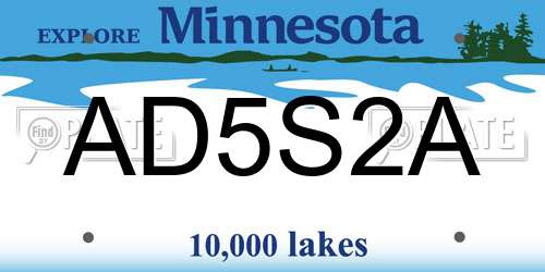 AD5S2A Minnesota License Plate