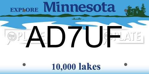 AD7UF Minnesota License Plate