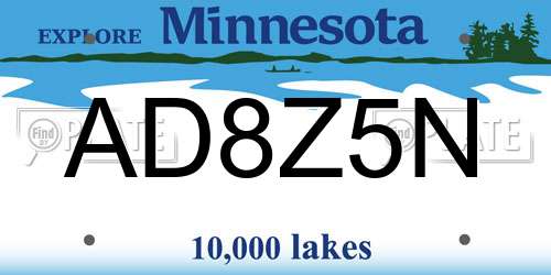 AD8Z5N Minnesota License Plate