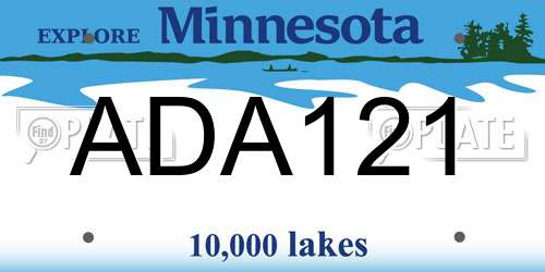 ADA121 Minnesota License Plate