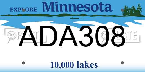 ADA308 Minnesota License Plate