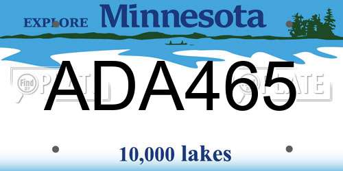 ADA465 Minnesota License Plate