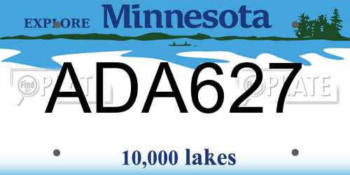 ADA627 Minnesota License Plate