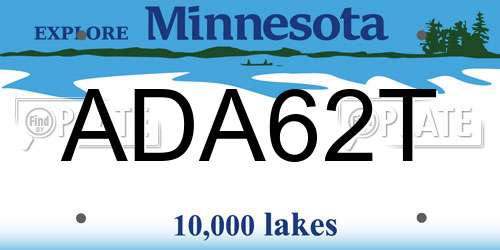 ADA62T Minnesota License Plate