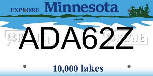 ADA62Z Minnesota License Plate