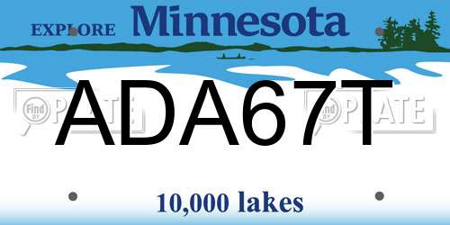 ADA67T Minnesota License Plate