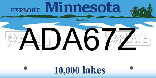 ADA67Z Minnesota License Plate