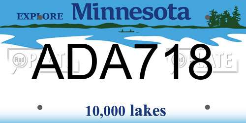 ADA718 Minnesota License Plate