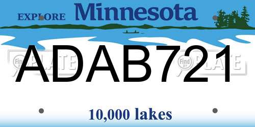 ADAB721 Minnesota License Plate