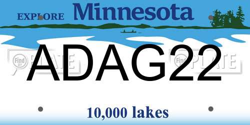 ADAG22 Minnesota License Plate