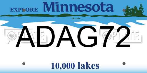 ADAG72 Minnesota License Plate