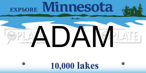 ADAM Minnesota License Plate