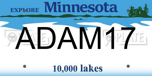 ADAM17 Minnesota License Plate